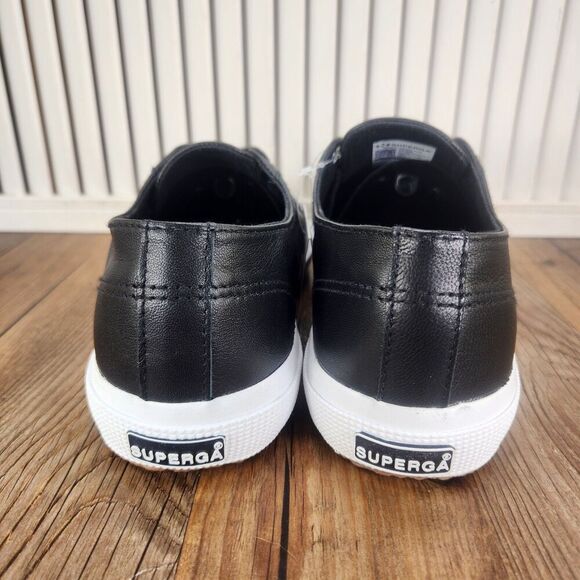 Superga Women Superga 2750 Nappa Leather Sneakers Womens Size 10 Black Low Top Fashion Shoes